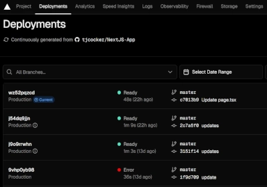 Vercel deployment image